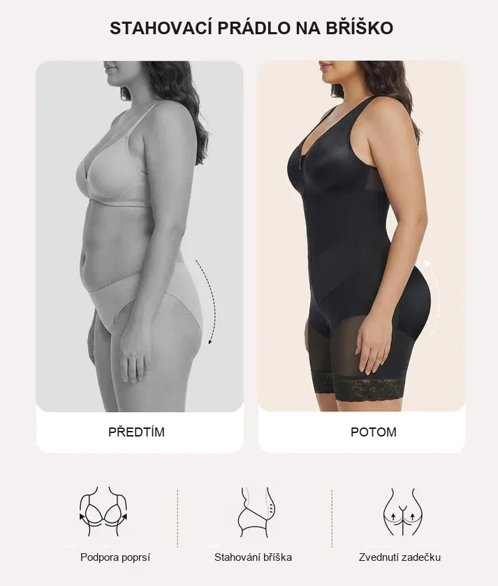 V-Shaped® Stahovací Body na Celé Tělo se Zesílenou Kontrolou Bříška