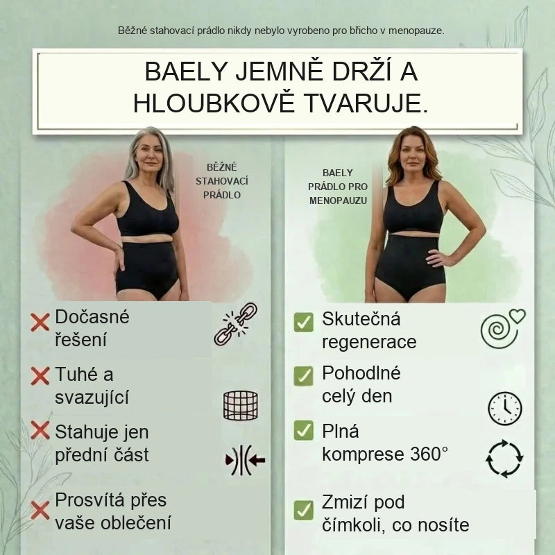Stahovací kalhotky s vysokým pasem pro období po porodu a v menopauze