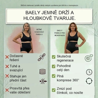 Stahovací kalhotky s vysokým pasem pro období po porodu a v menopauze