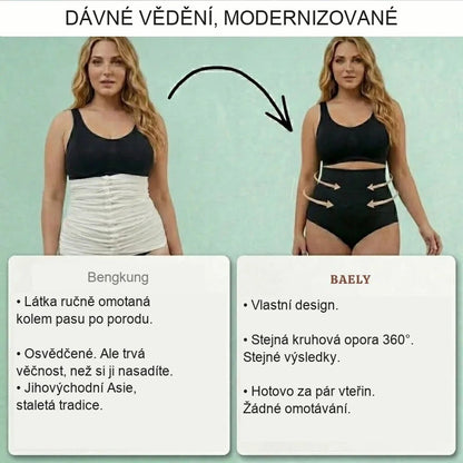 Stahovací kalhotky s vysokým pasem pro období po porodu a v menopauze