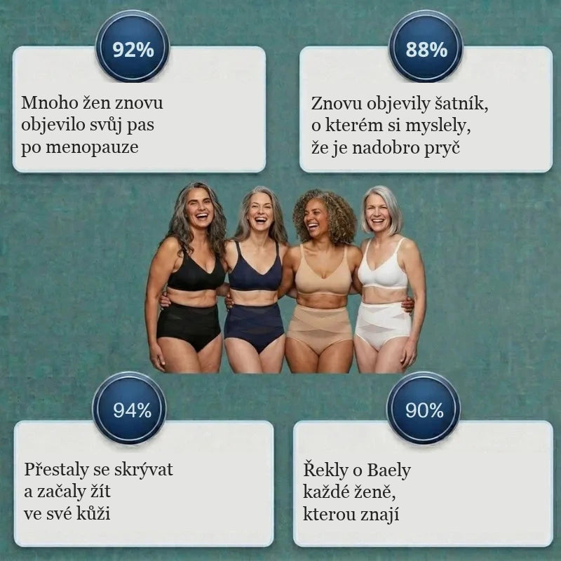 Stahovací kalhotky s vysokým pasem pro období po porodu a v menopauze