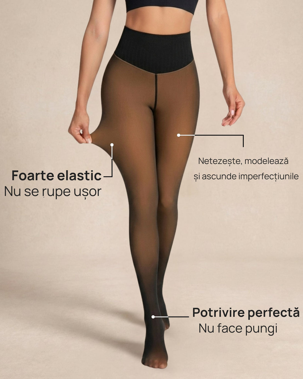 Dres Termic cu Fleece și Aspect Transparent