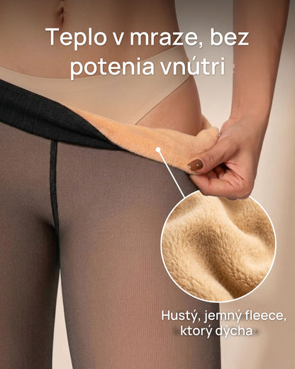 Termo fleecové pančucháče s priehľadným vzhľadom